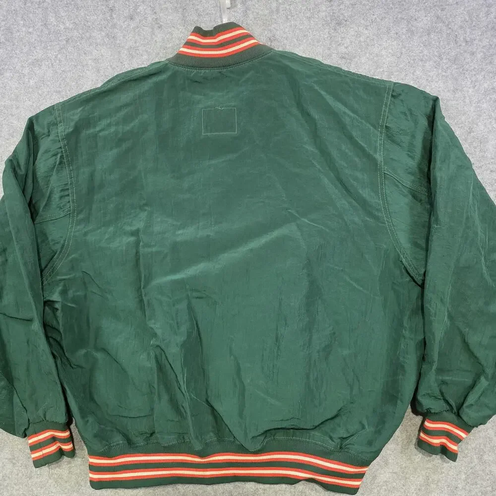 Vintage Miami Hurricanes Jacket Mens XL Green NCAA Football Starter Pullover 90s